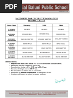 Datesheet Annual Exam 2023-24