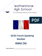 GCSE French Speaking Booklet Higher Final