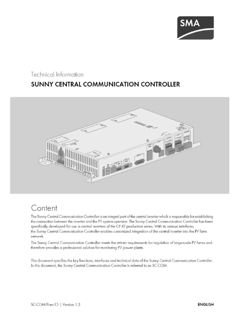 Sunny Central Power Plant Controller | PDF
