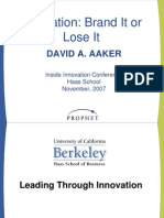 Innovation: Brand It or Lose It: David A. Aaker