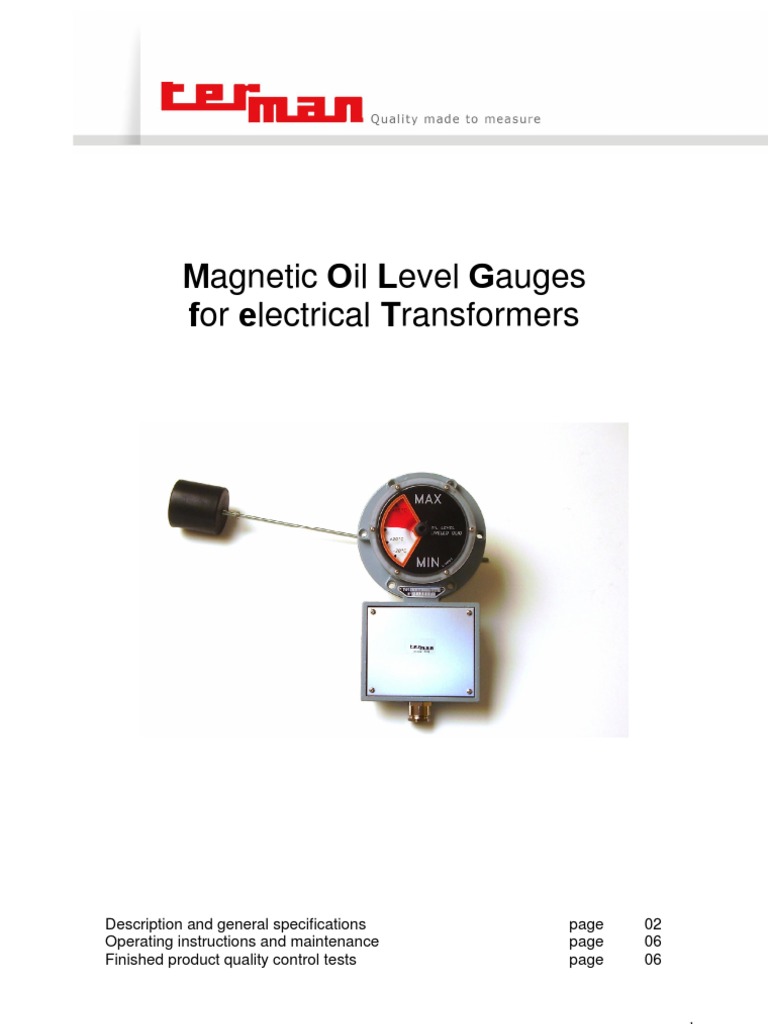 Magnetic Oil Level Gauges for Transformers | PDF | Magnetic Field ...