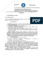 PROCEDURA OPERAȚIONALĂ Prinvind Organizarea Și Desfășurarea Selecției Cadrelor Didactice Metodiste