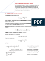 2.1 Derivatives of Algebraic and Transcendental Functions