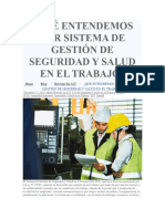 Qué Entendemos Por Sistema de Gestión de Seguridad y Salud en El Trabajo