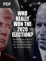 Who Really Won The 2020 Election? Measuring The Effect of Mail-In Ballot Fraud