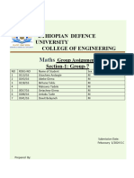 Maths: Ethiopian Defence University College of Engineering Section-1: Group-7