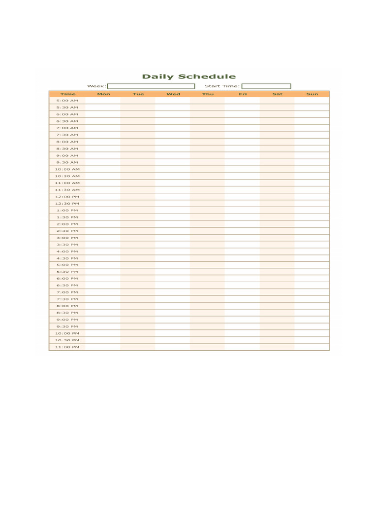 Daily Schedule Planner Template 44262.Png | PDF