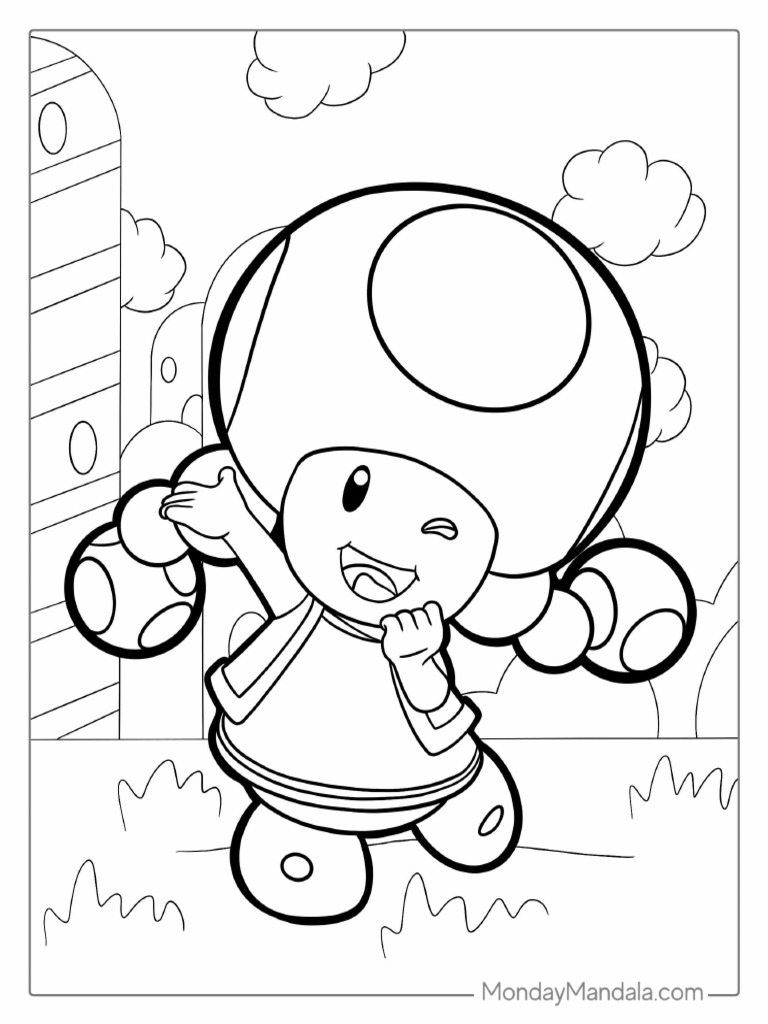 Toadette Coloring Page For Kids | PDF