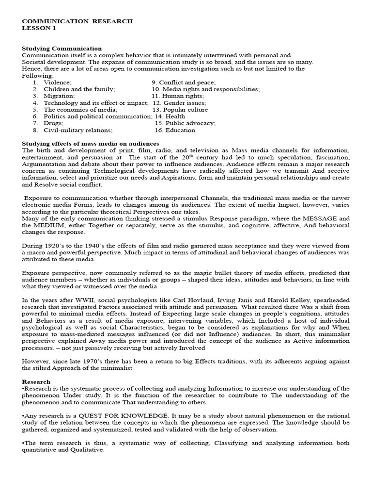 Communication Research Reviewer | PDF | Theory | Science