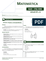 Lista Aula 09-11 Relações, Funções e Correspondências