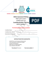 GA IESOL L3 (C2) Candidate Booklet Writing HIPPO Sample
