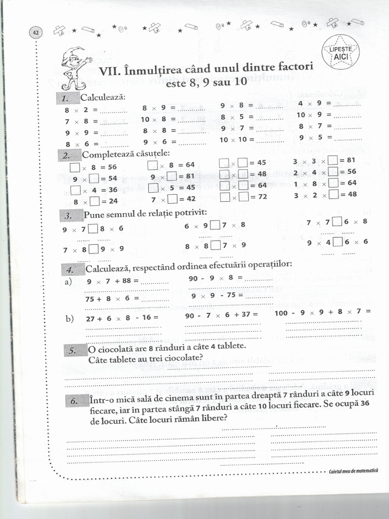 Fisa - Inmultirea Cu 8,9 Si 10 - 9.02.2024 | PDF