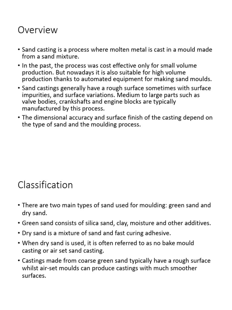 Sand Casting Pdf Mechanical Engineering Crafts
