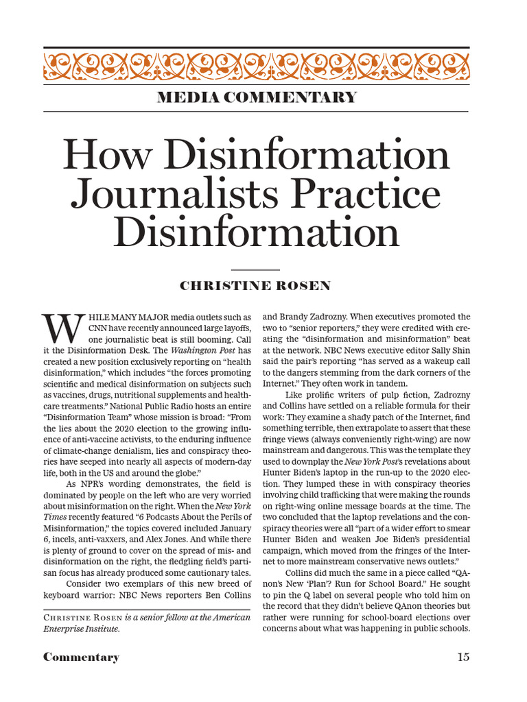 How Disinformation Journalists Practice Disinformation | PDF | Social ...