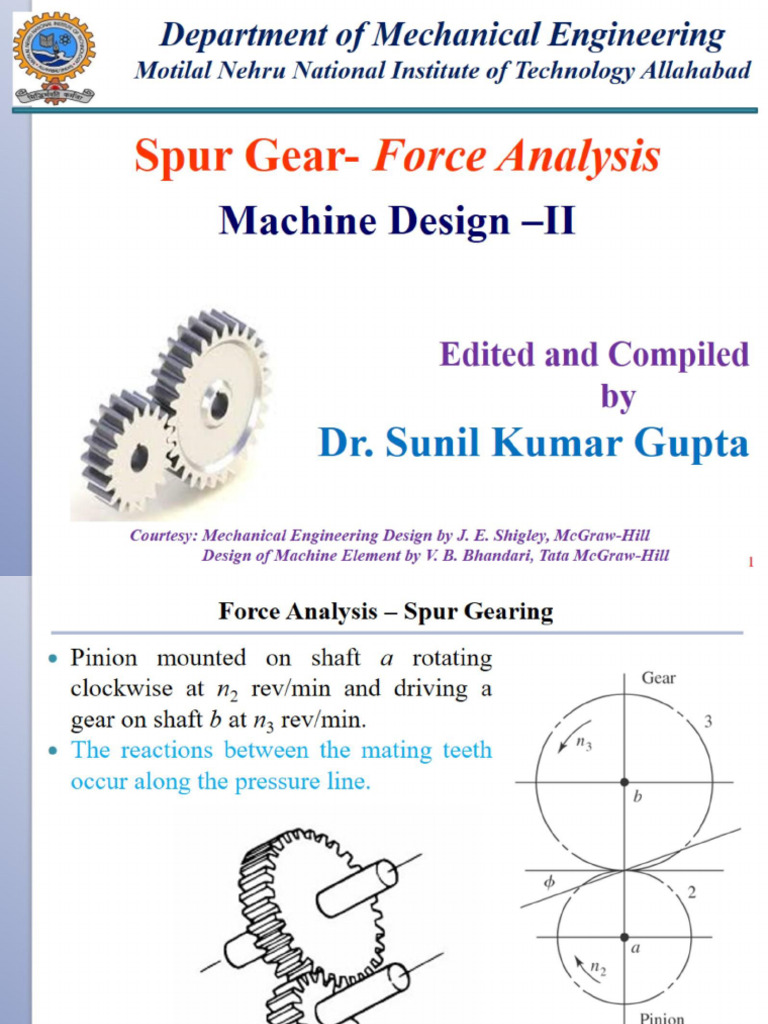 Spur Gear Force Analysis PDF