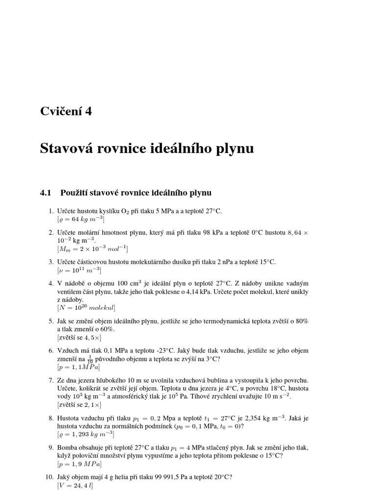 Fyz stavovarovnicaIP | PDF
