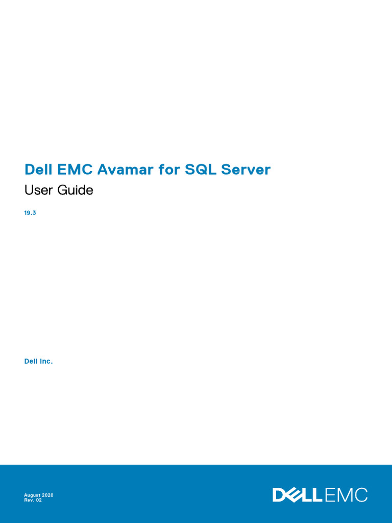 Avamar For SQL Server User Guide 19.3 | PDF | Microsoft Sql Server ...