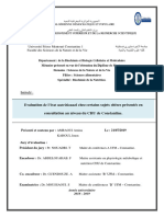 Evaluation de L'état Nutritionnel Chez Certains Sujets Obèses Présentés en Consultation Au Niveau Du CHU de Constantine.