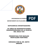 20 Años de Manifestaciones Shakespearianas en La Murcia Del Siglo Xix