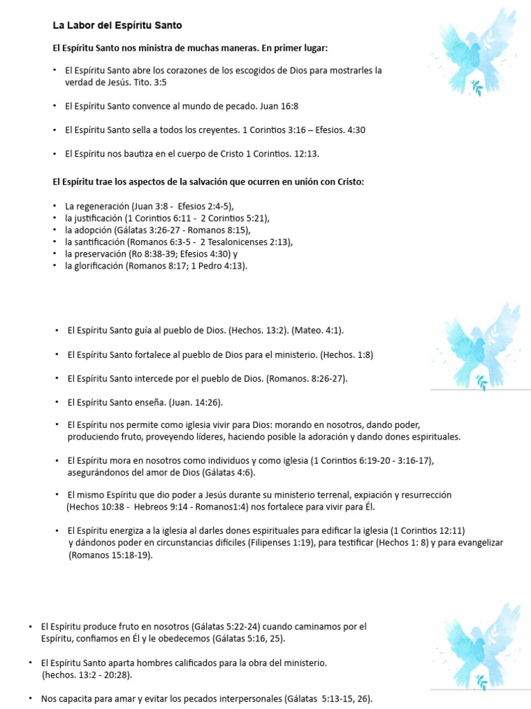 Roles del Espíritu Santo en la Fe | PDF | espíritu Santo | Cristo (título)