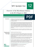 MFC Spotlight Note: Overview of The Microfinance Industry in The ECA Region in 2003