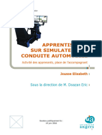 Apprentissage Sur Simulateur de Conduite Automobile