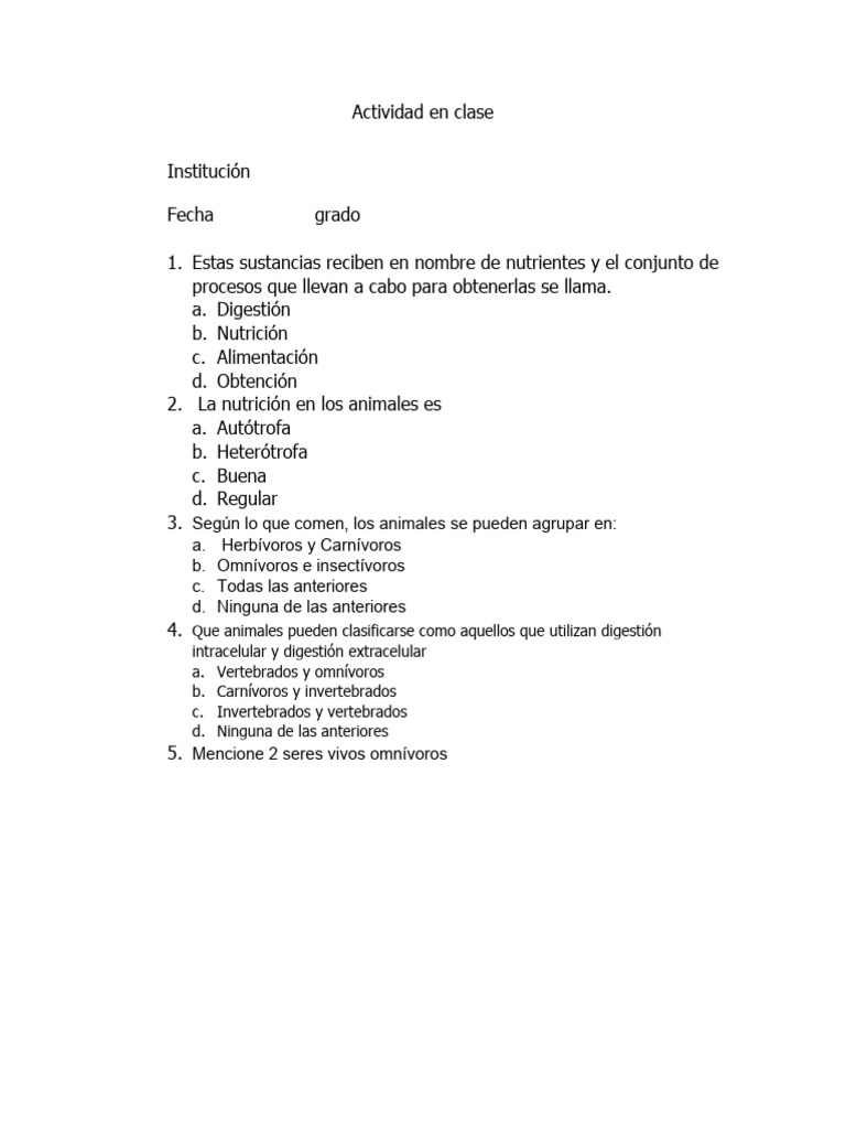 Actividad en Clase Grado 7 C | PDF