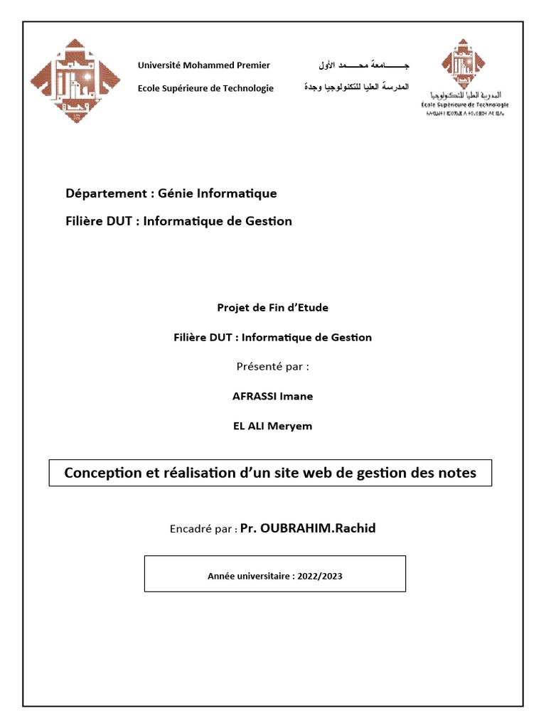 Site Web de Gestion des Notes | PDF | Internet | Internet et Web