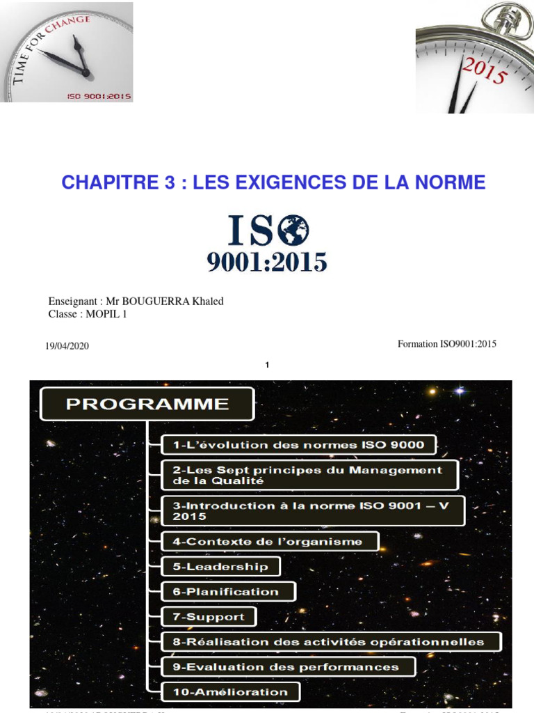 Exigences de la norme ISO 9001:2015 | PDF | Management de la qualité ...