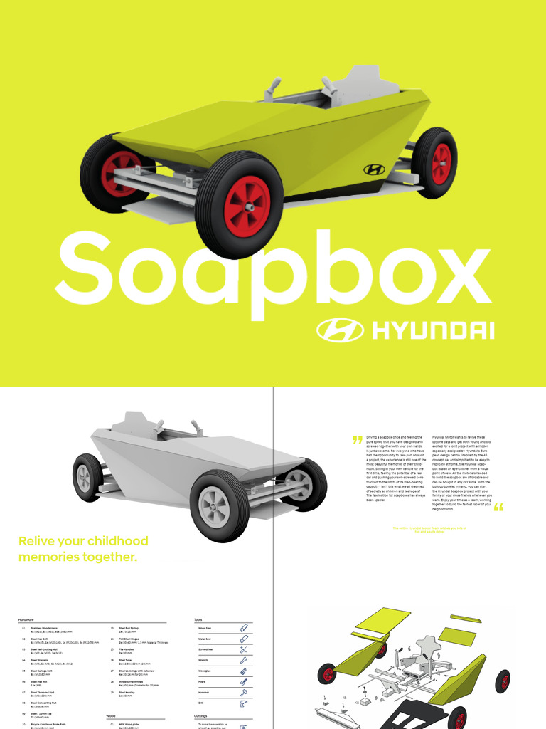 Hyundai Soapbox Building Guide | PDF | Screw | Manufactured Goods