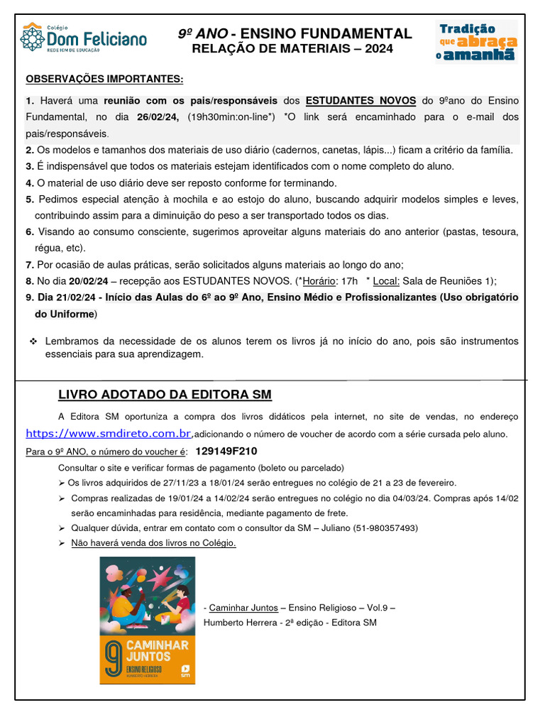 Ensino Fundamental 9 Ano V1 | PDF