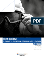 Boletín Del Informe El Servicio de Policía Venezolano. Entre La Realidad y La Percepción. 2000 2019