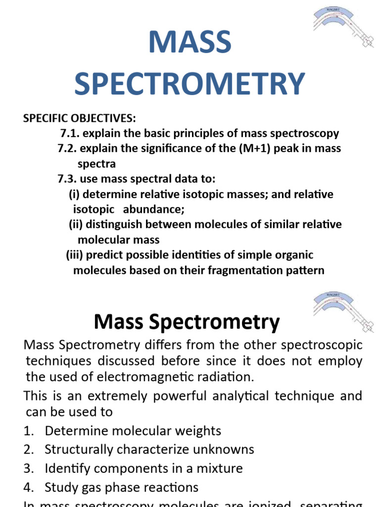 Principles of Mass Spectrometry Explained | PDF | Mass Spectrometry ...