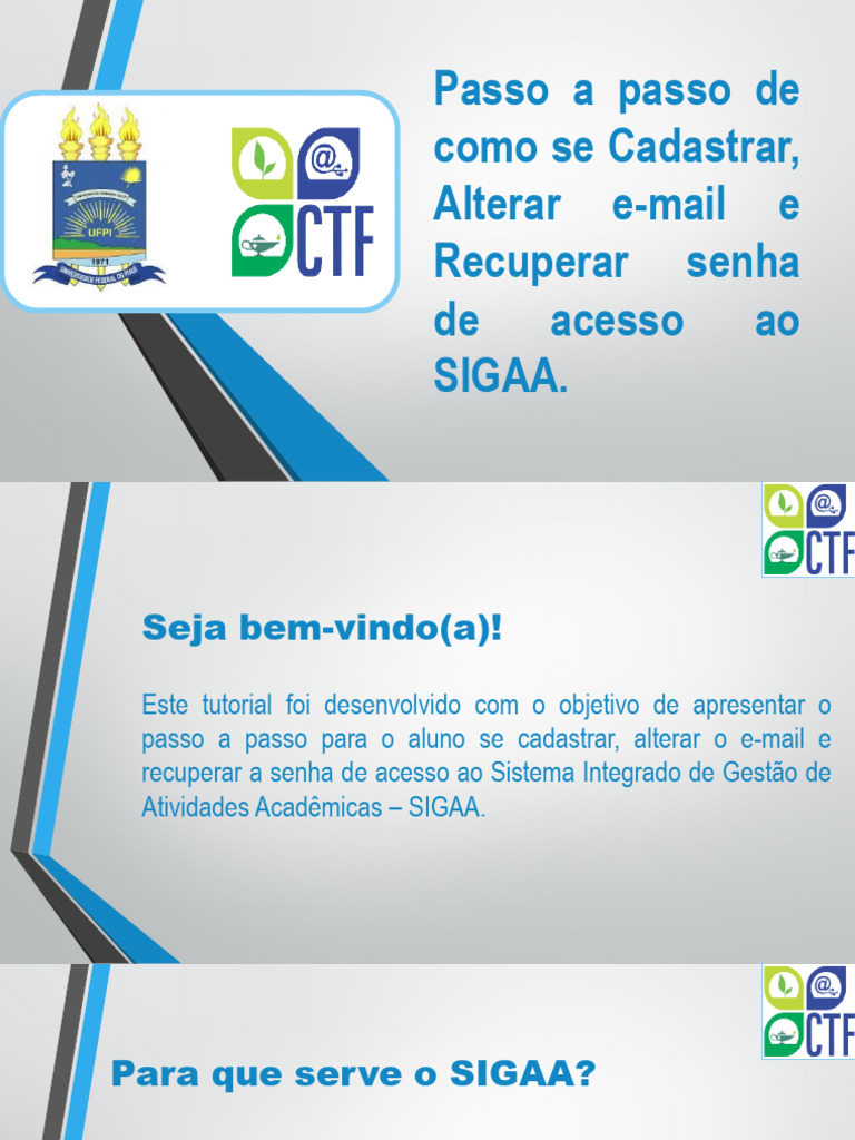 Cadastro e Recuperação de Senha SIGAA | PDF | Senha | Fazer login