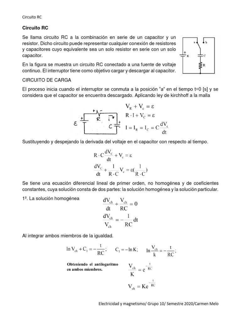 IDR 434 Circuito RC en Serie | PDF | Condensador | voltaje
