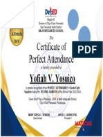 New Format Certificate of Perfect Attendance