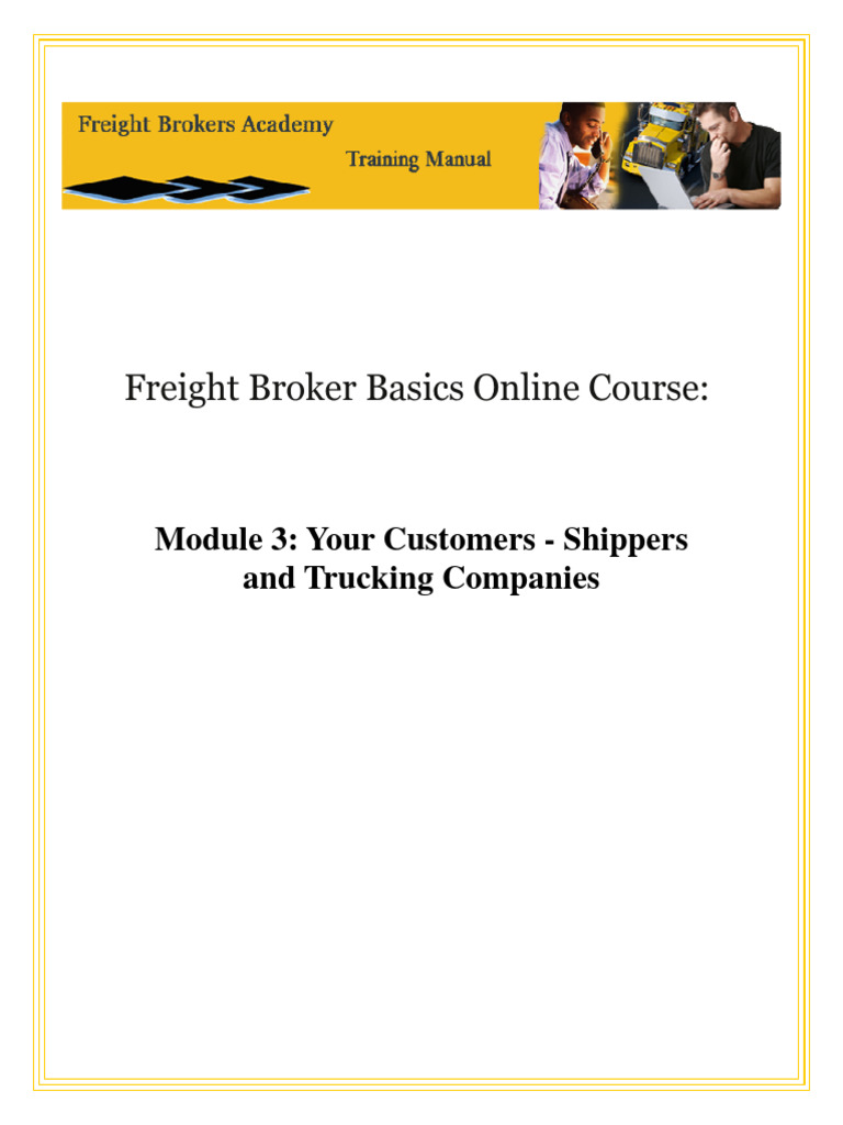 Freight Broker Basics Course Overview | PDF | Cargo | Economies