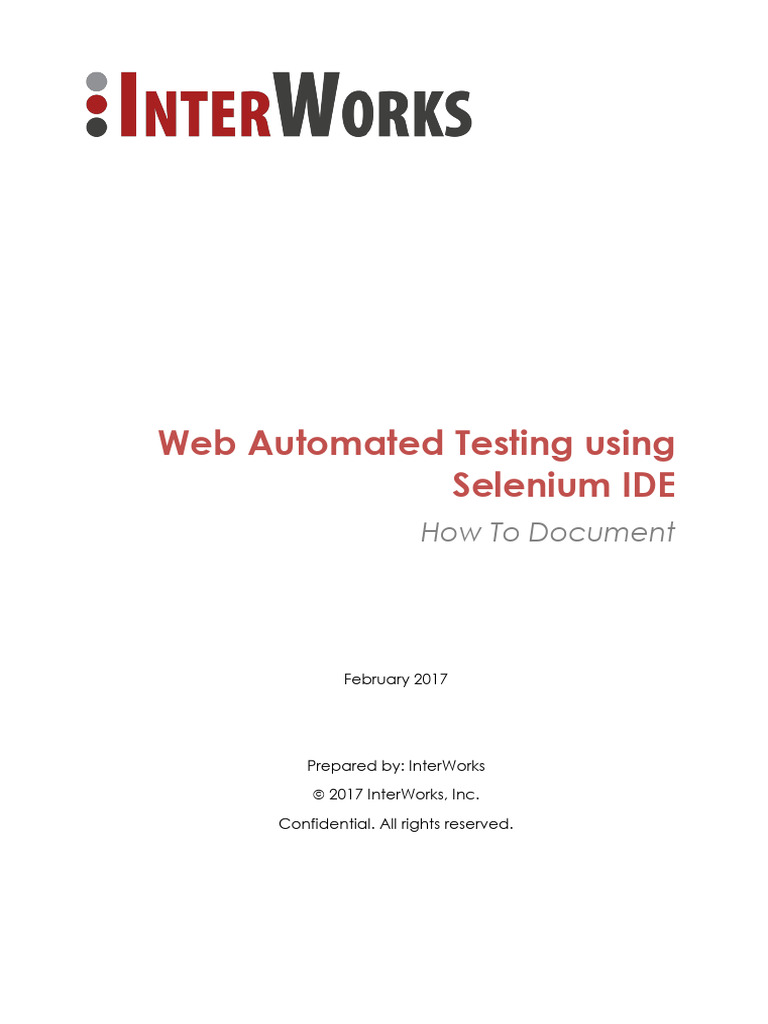 Web Automated Testing Using Selenium IDE | PDF | Selenium (Software ...