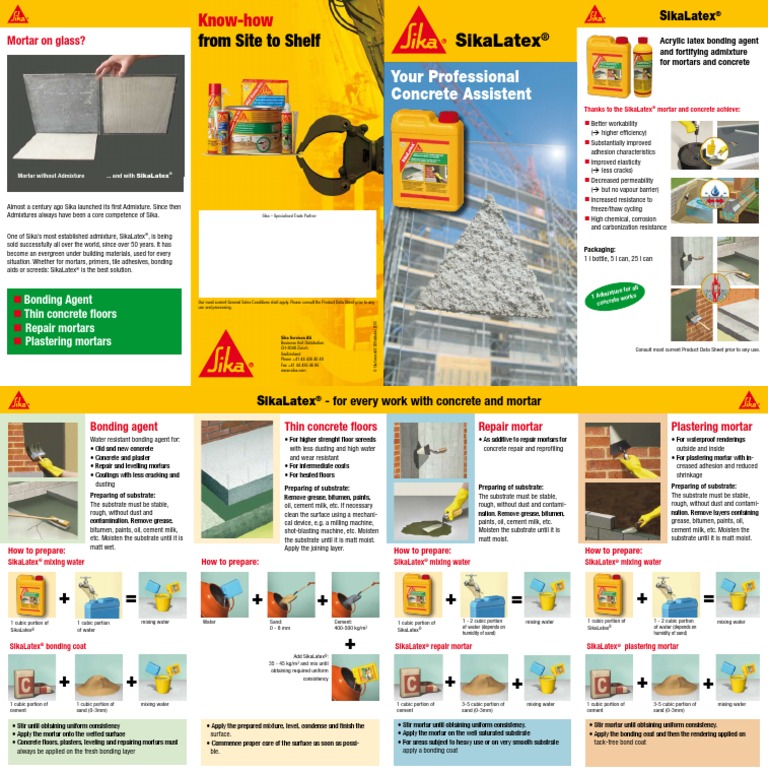 Sika Latex PDF Mortar (Masonry) Concrete