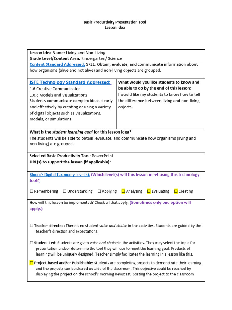 Basic Productivity Tools Lesson Download Free Pdf Project Based