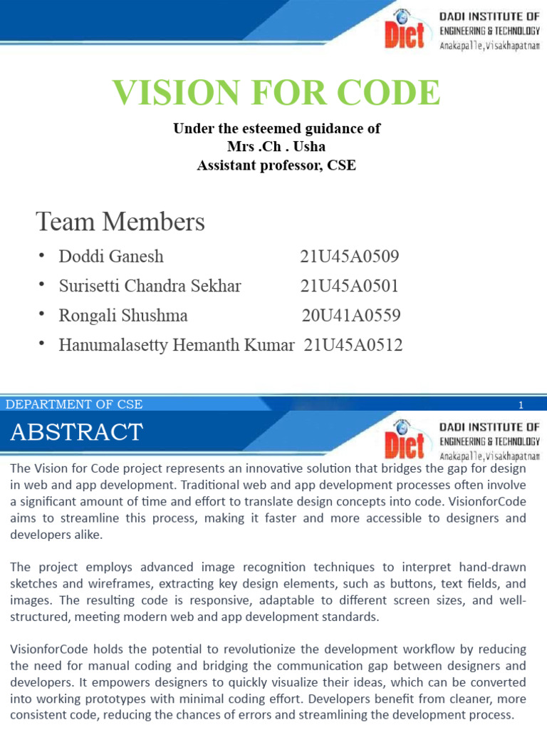 Vision for Code: Automating Design to Code | PDF