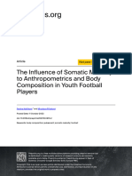 The Influence of Somatic Maturity To Anthropometrics and Body Composition in Youth Football Players