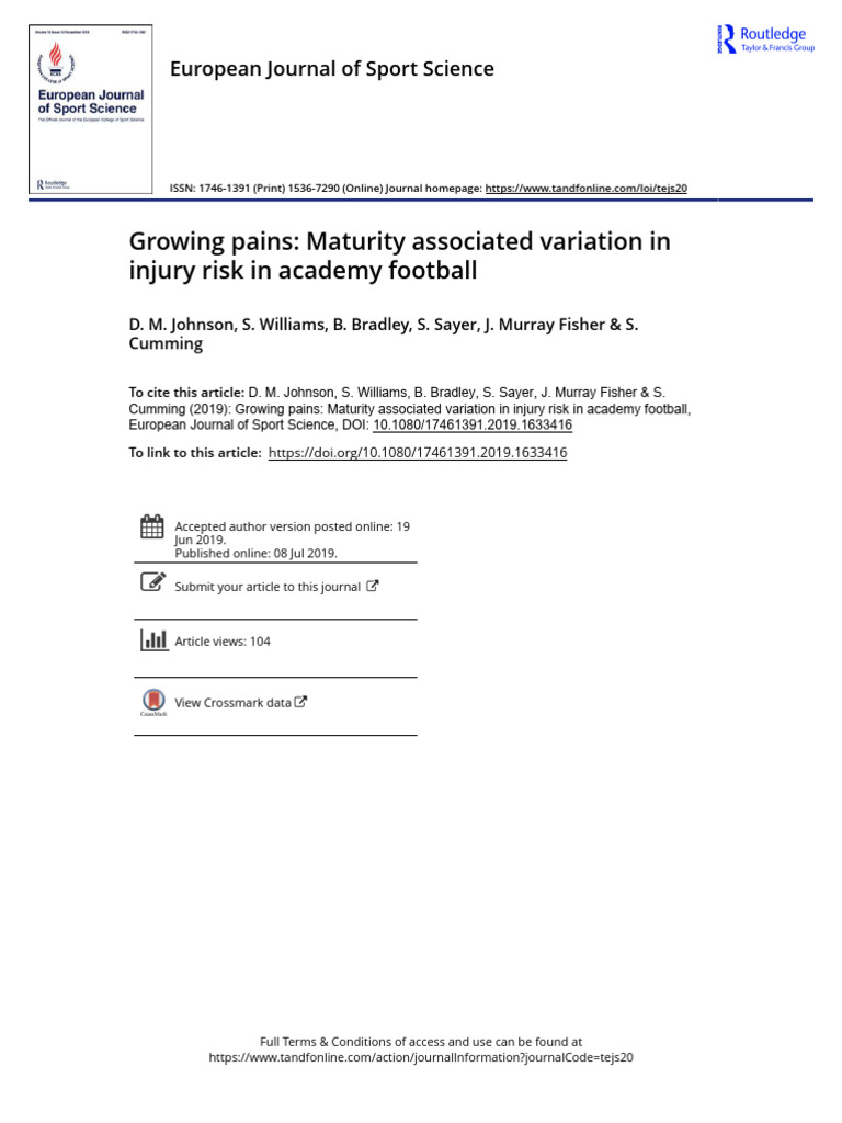 Injury Risks in Youth Football Academies | PDF | Incidence ...