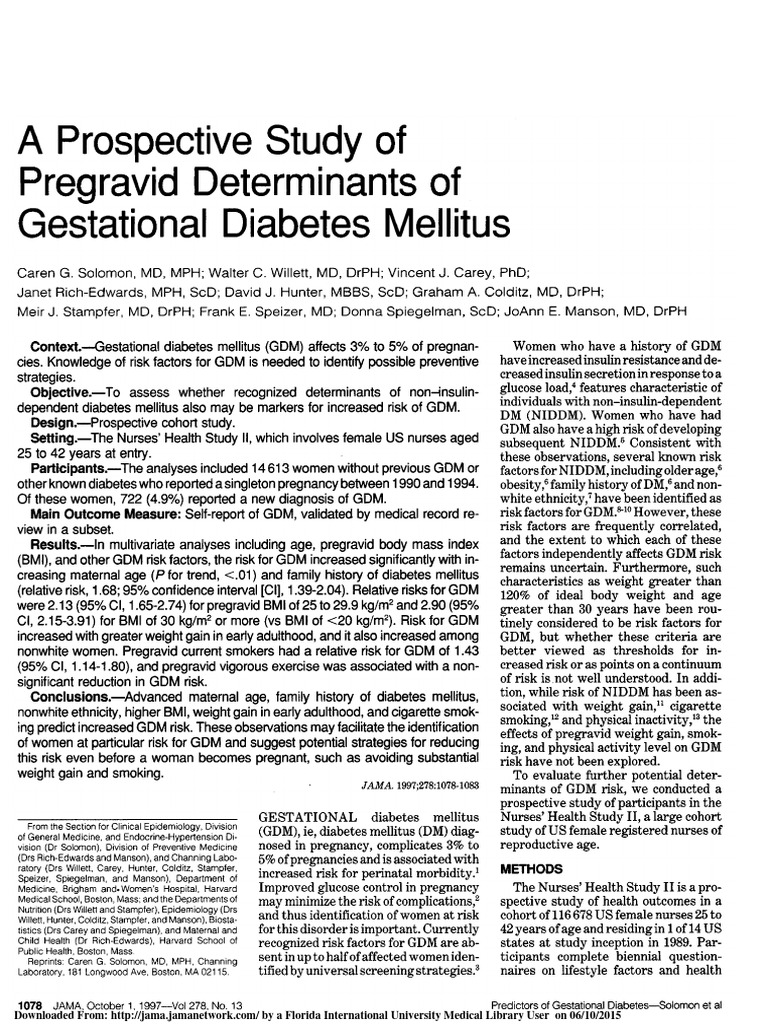 Pregravid Factors Influencing GDM Risk | PDF | Gestational Diabetes ...