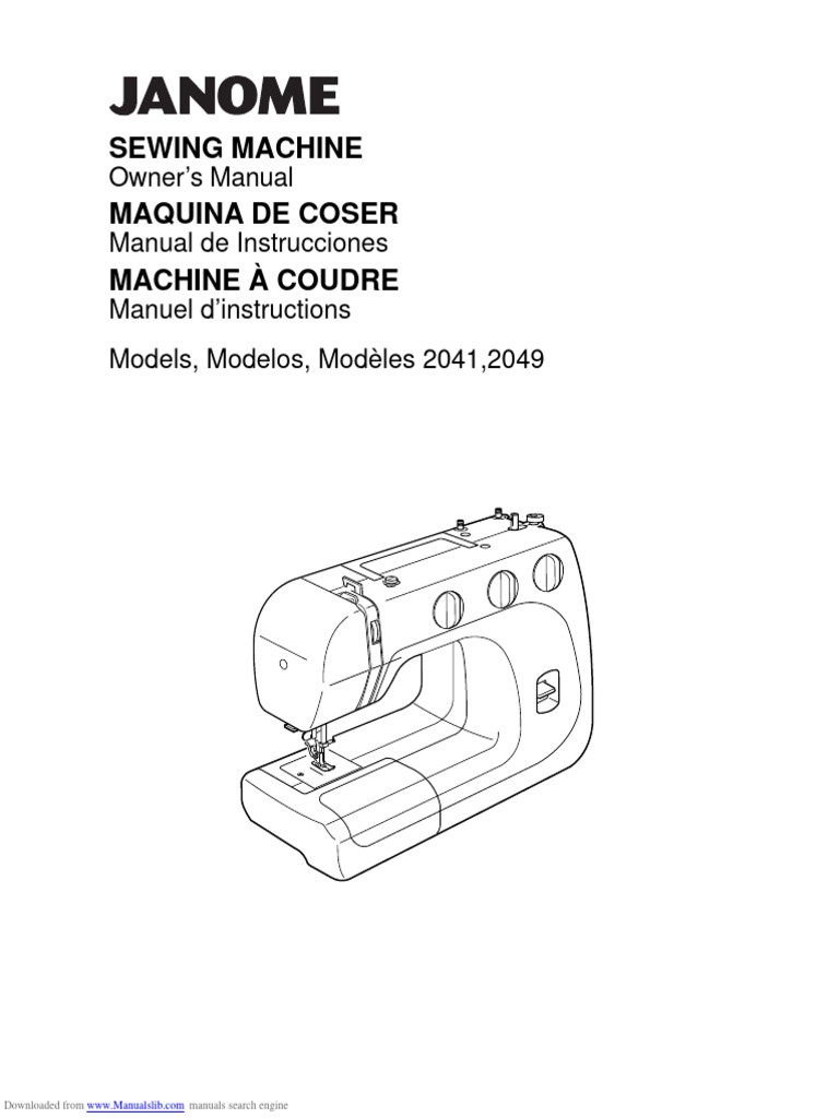 Janome 2049/kenmore 385.1204 Sewing Machine Instruction Manual PDF Sewing Machine Needlework