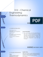 1 ChE 312 Chemical Engineering Thermodynamics