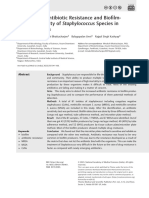 Detection of Antibiotic Resistance and Bio Film-Producing Ability of Staphylococcus Species in Clinical Isolates