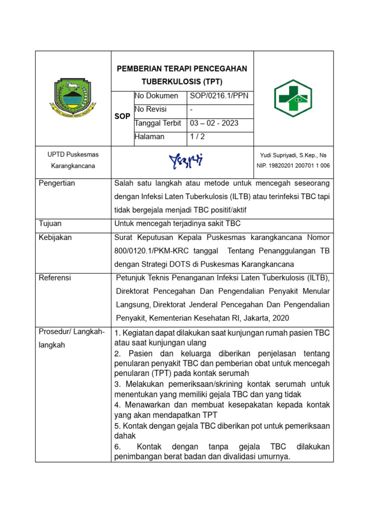 Panduan Pemberian TPT untuk TBC | PDF | Pengembangan Diri