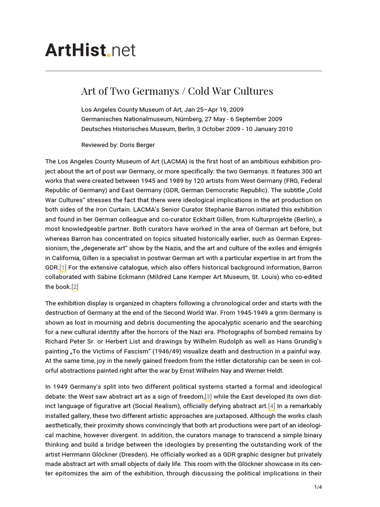 Art of Two Germanys: Cold War Culture | PDF | Abstract Art | East Germany