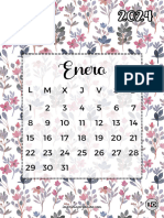 Calendario Mensual Floral